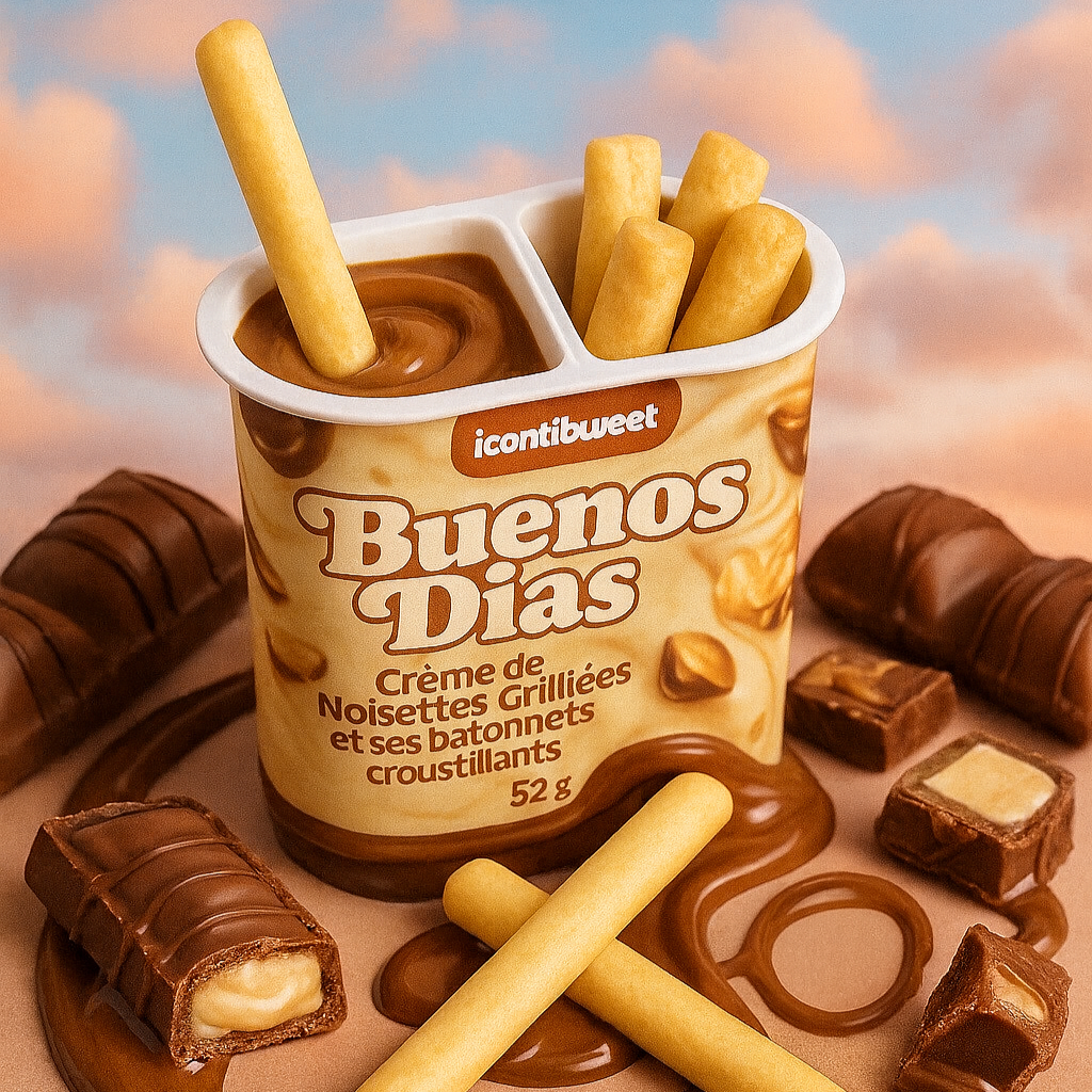 🌸🍭 Buenos Dias – Noisettes Grillées & Bâtonnets Croustillants 🍭🌸