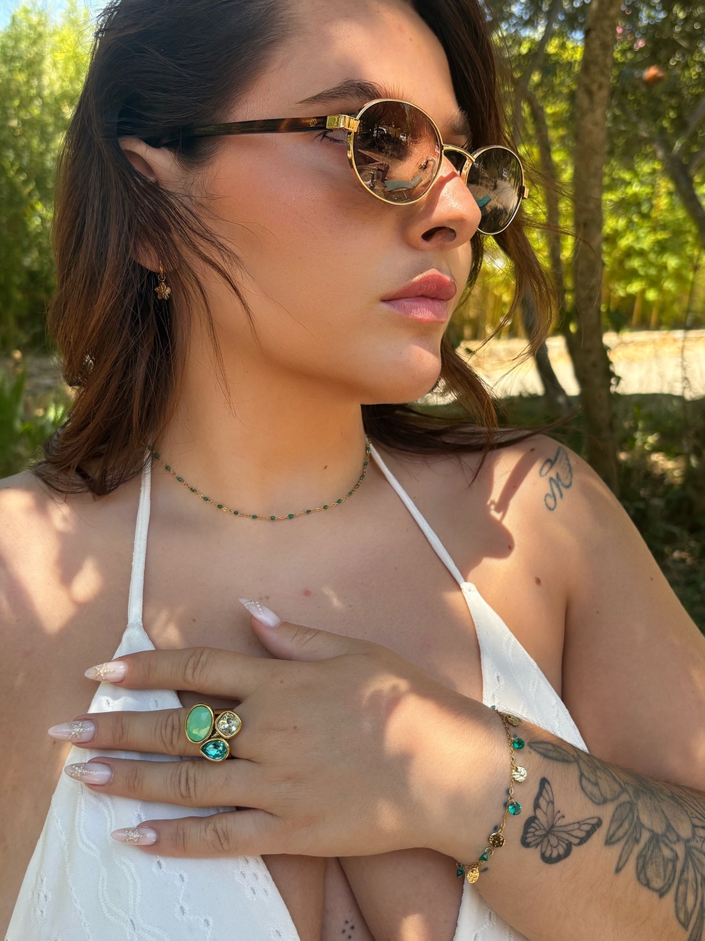 ✨ Bracelet Calypso – Vert/Doré