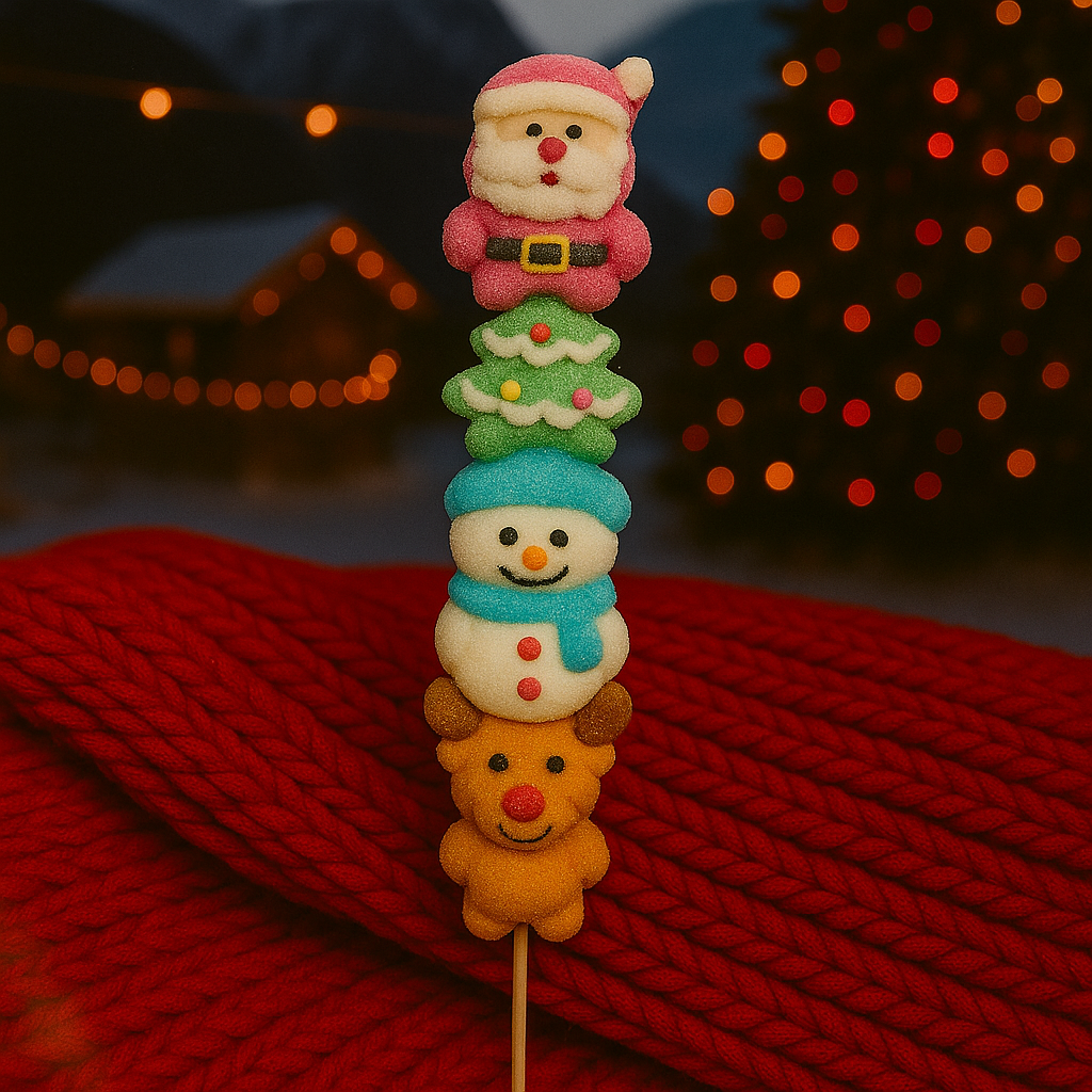 ✨ Christmas Mallow – Sucette Marshmallow de Noël Fraise 🎅❄️🍭