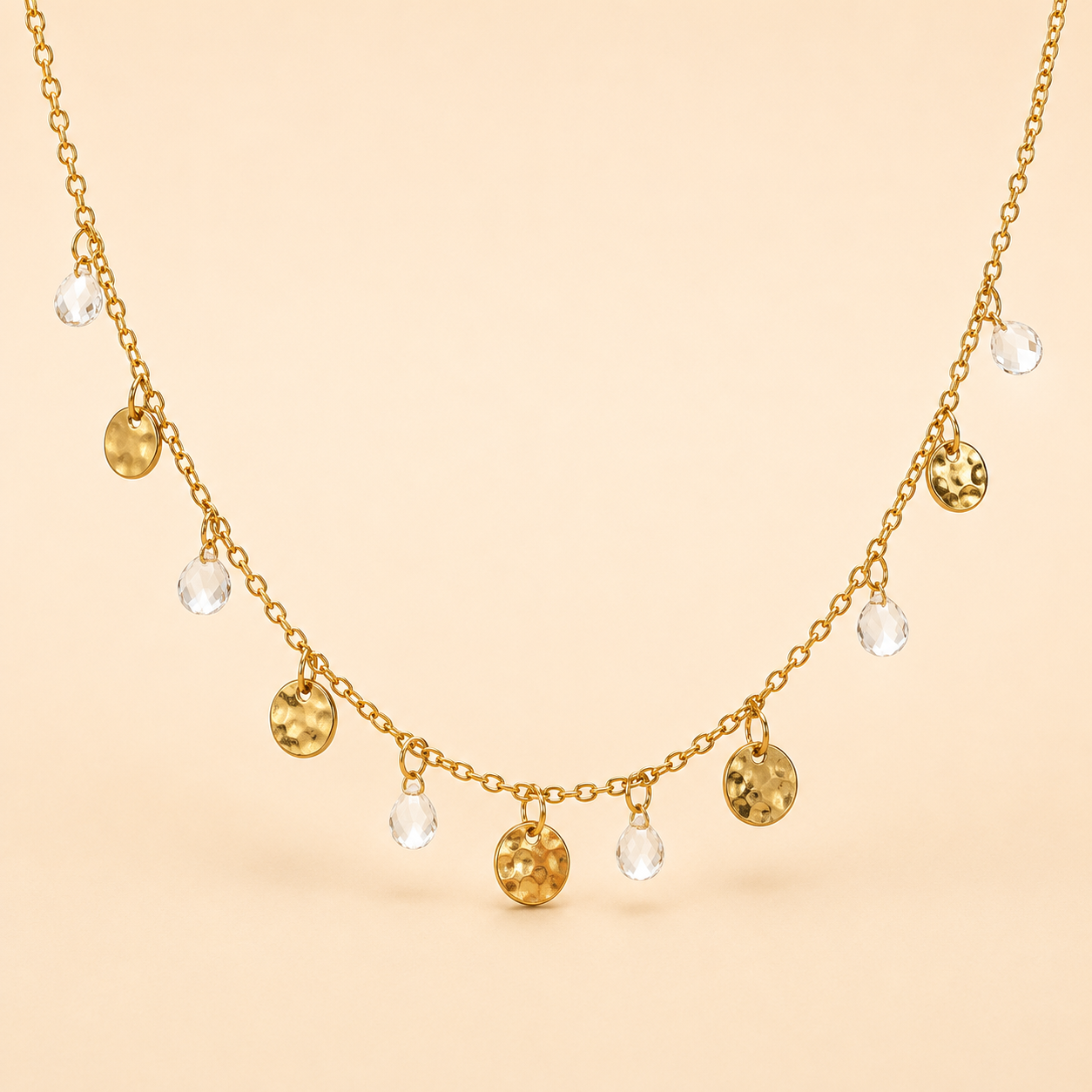 Collier Éloria – Doré/Cristal ✨