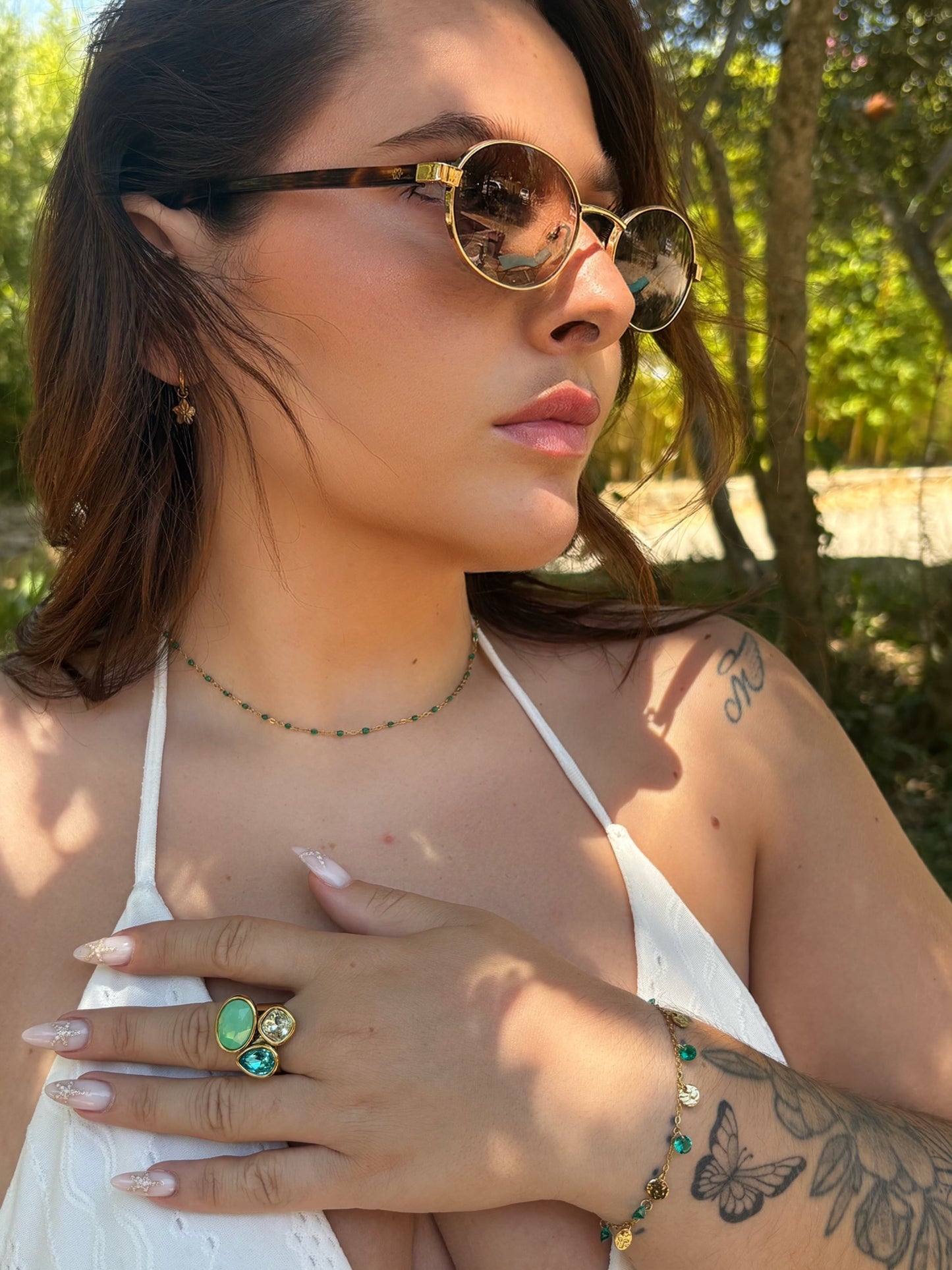 ✨ Bague Gemma - Vert/Doré ✨