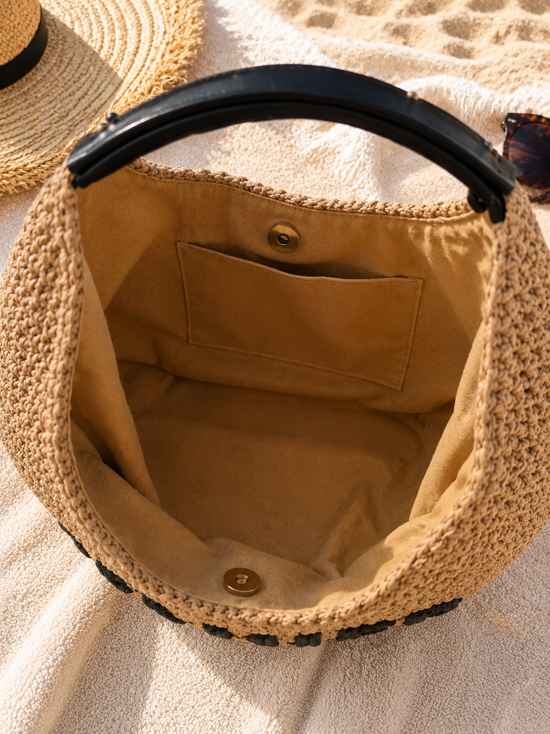 Sac Raphia Summer Noir đ€