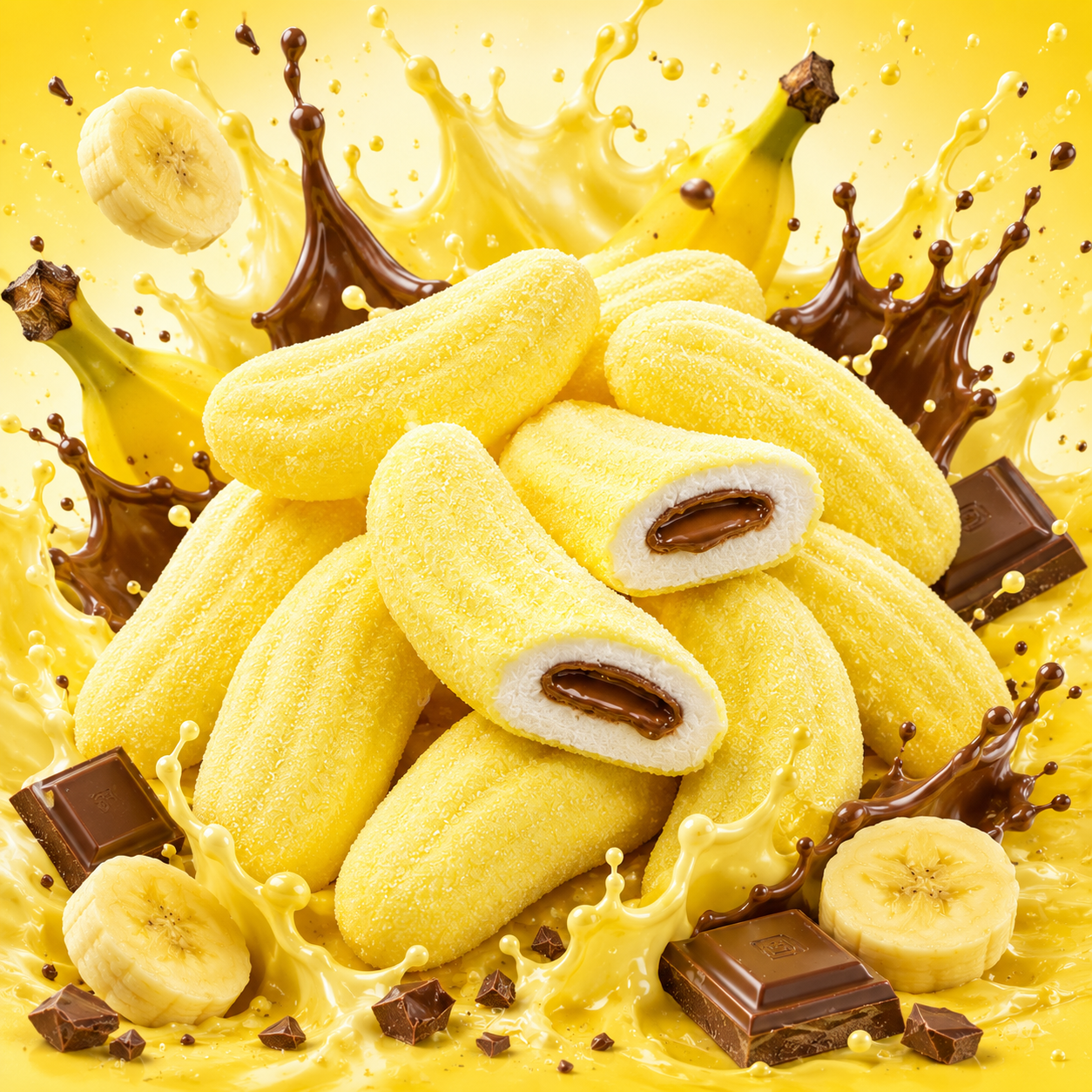 🌸 Marshmallow Banane Fourré Chocolat - x3 🌸