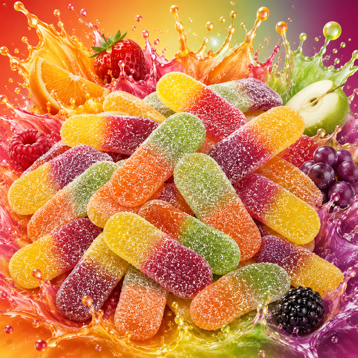 🌸 Mini Langues Surffizz Fruits - 100g 🌸
