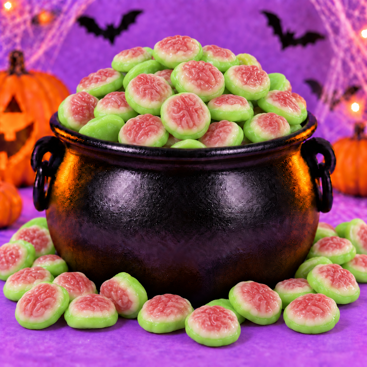 🧠 Cerveaux Fourrés Pastèque – 100 g 🎃