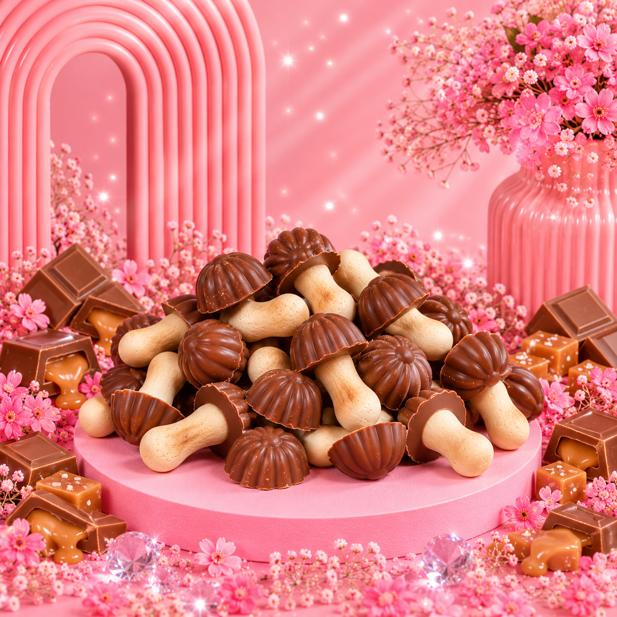 🍄 Champignons Chocolat Caramel – 100 g 🤎