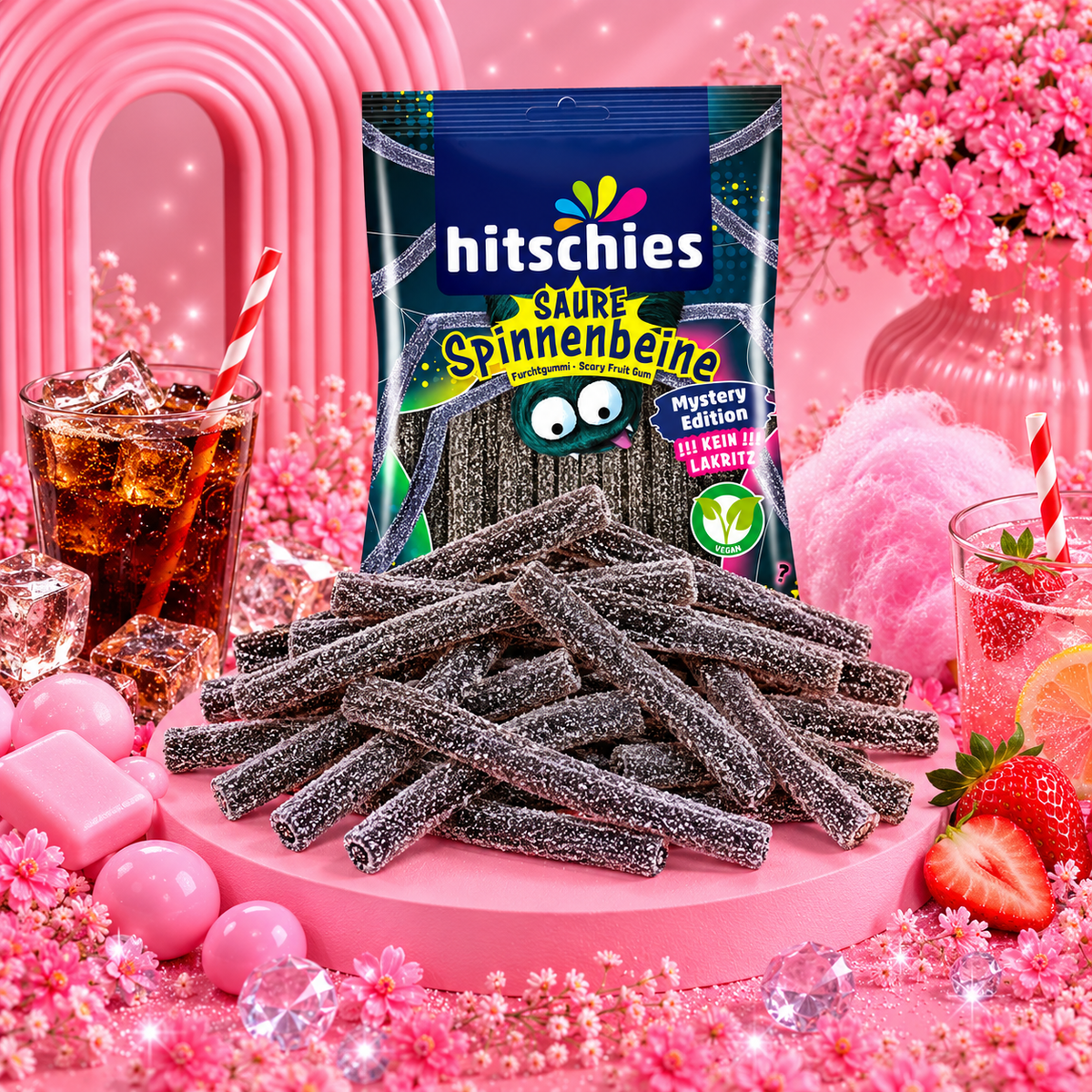 🌸 Hitschies Pattes d’Araignée Acidulées Mystère – Sachet 125 g 🌸