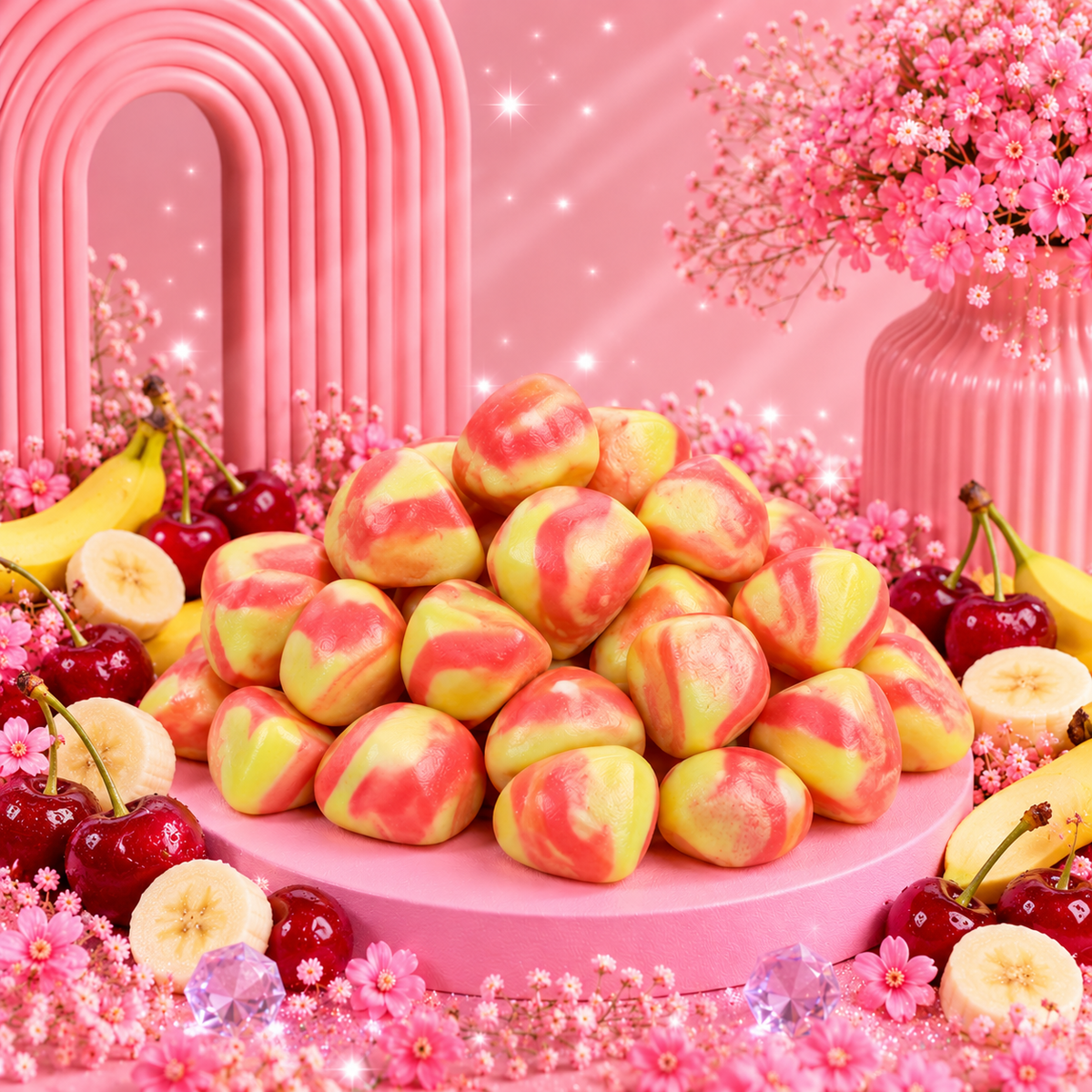 🌸 Bisous Twist Cerise Banane – 100g 🌸