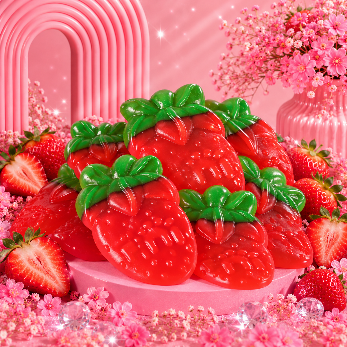 🌸 Fraise Géante XXL Lisse – À l'unité 🌸