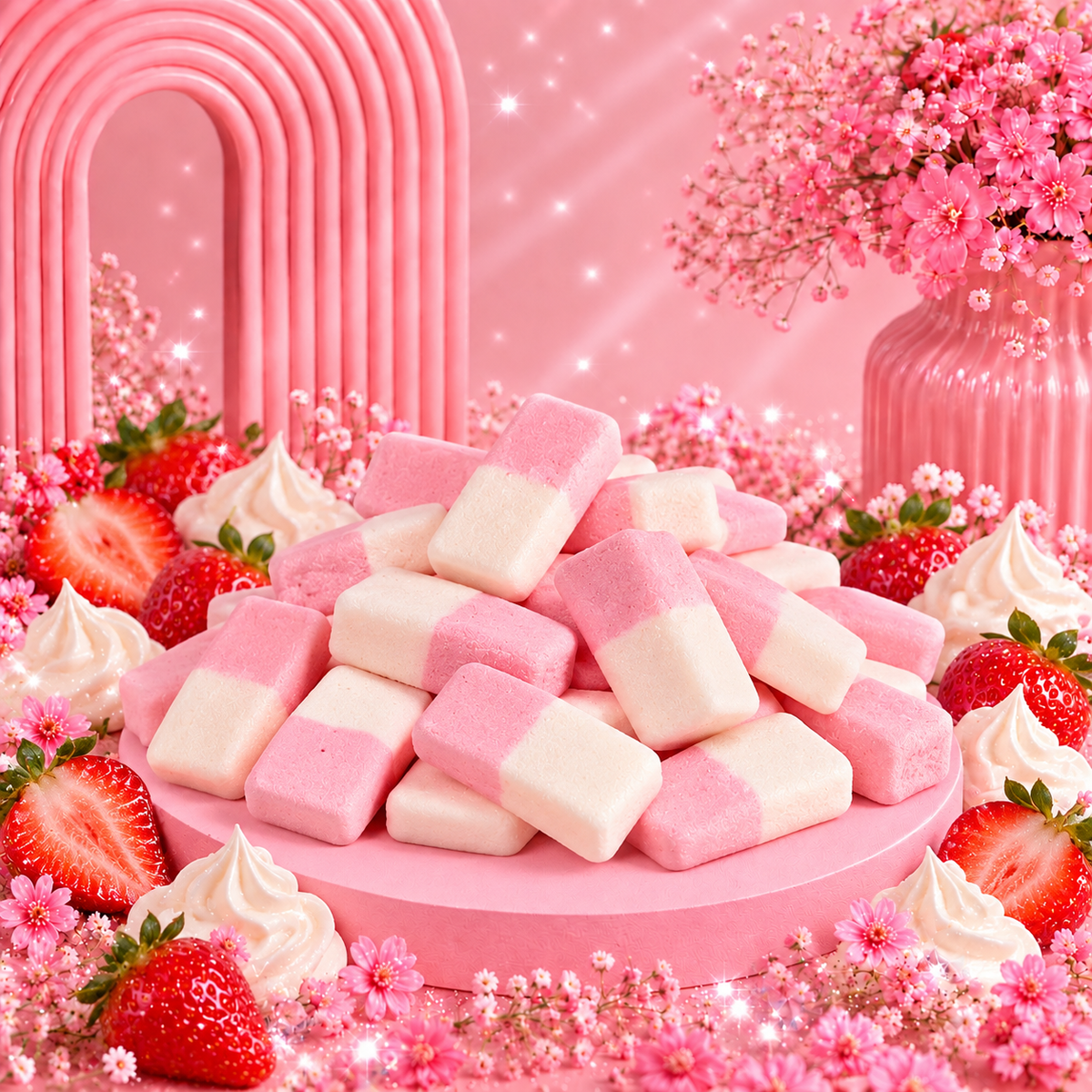 🌸 Squashies Fraise & Crème - 100g 🌸