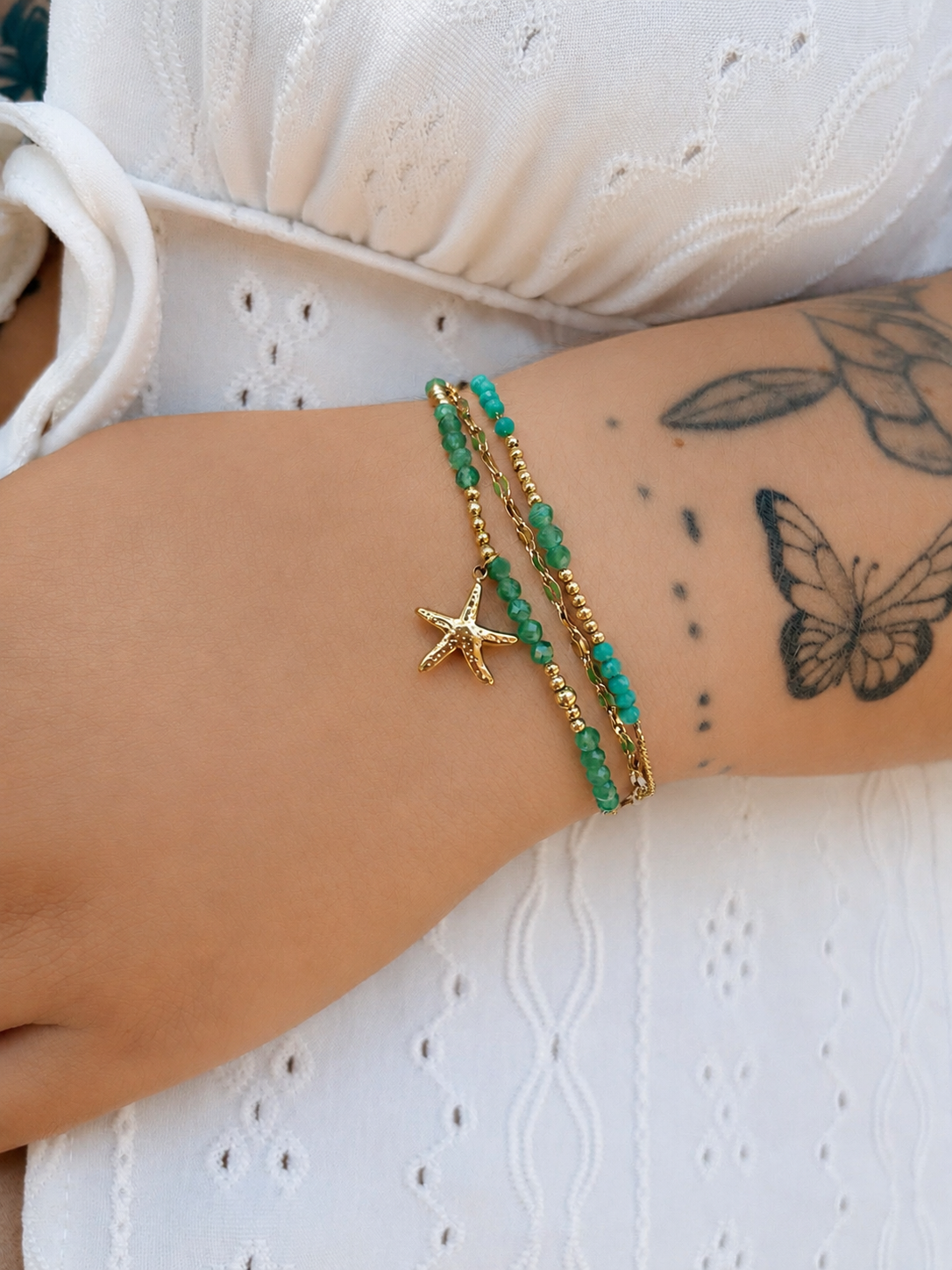 ✨ Bracelet Coralia - Vert/Doré ✨