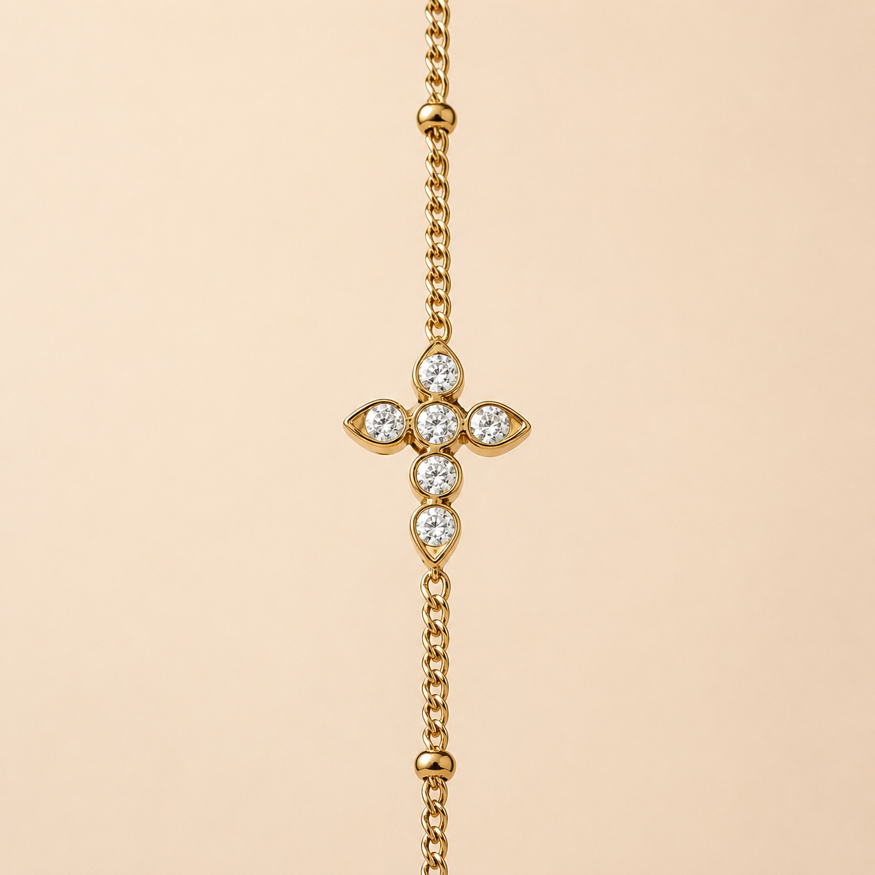 Bracelet Croix Éclat Doré ✨