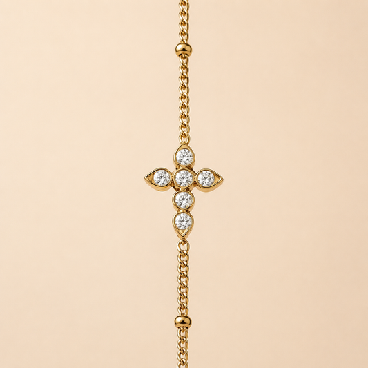 Bracelet Croix Éclat Doré ✨