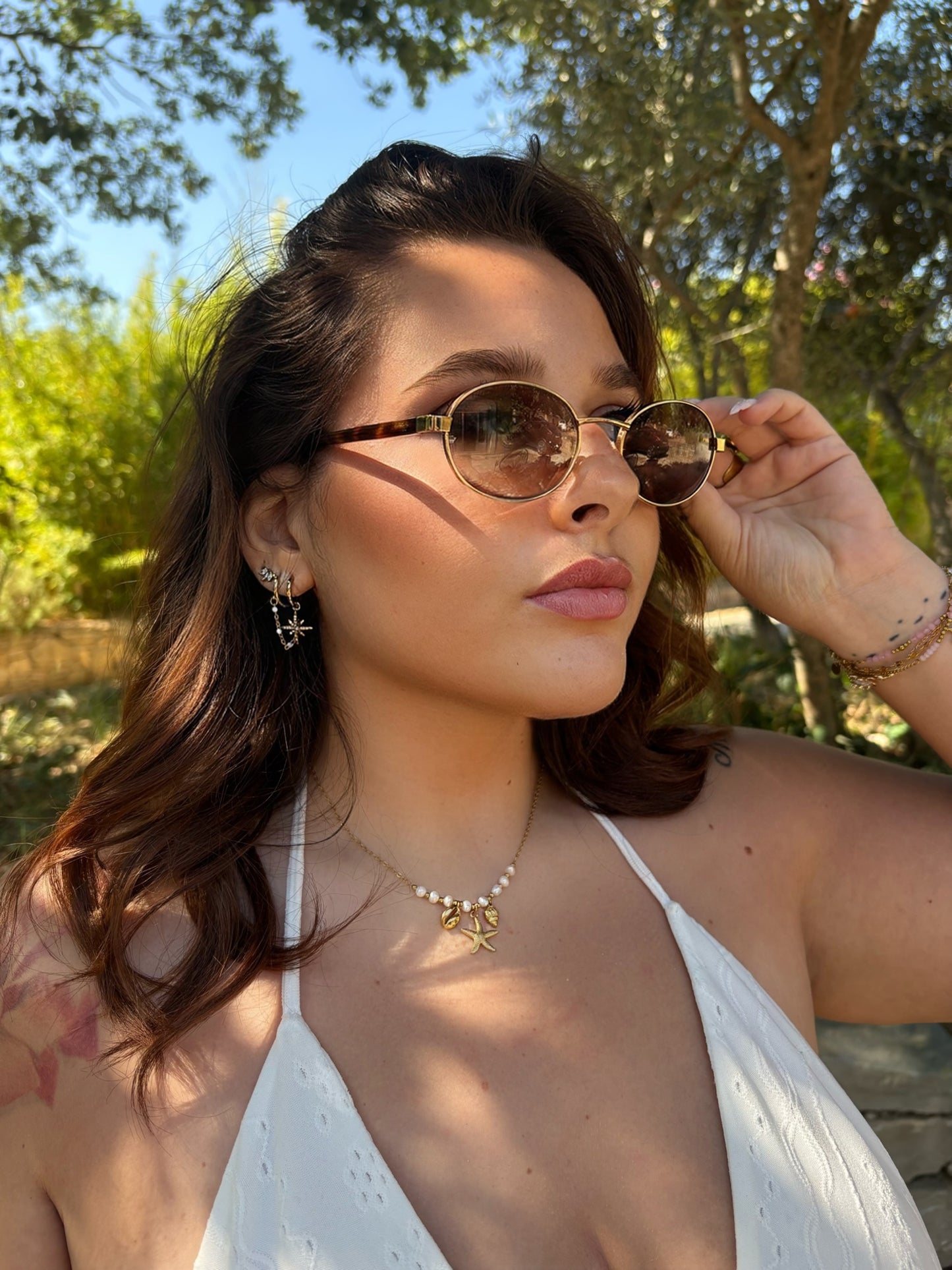 ✨ Collier Marlène - Blanc/Doré ✨