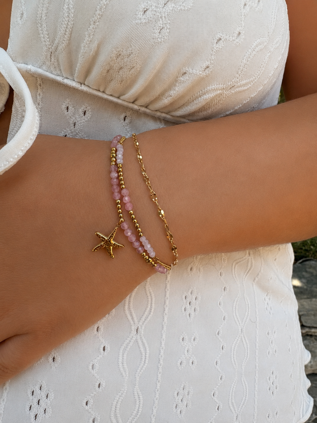 ✨ Bracelet Coralia - Rose/Doré ✨