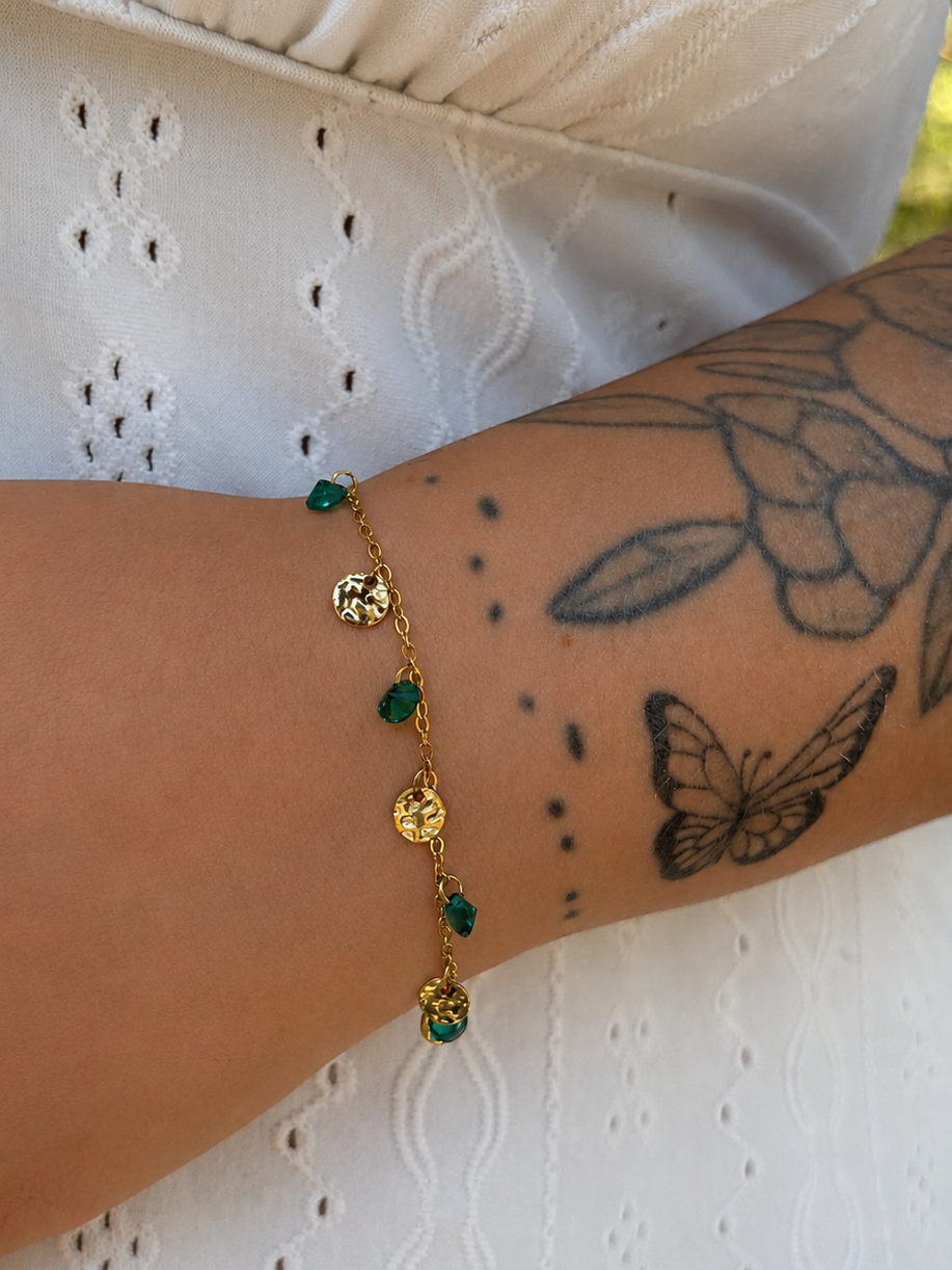 ✨ Bracelet Calypso – Vert/Doré