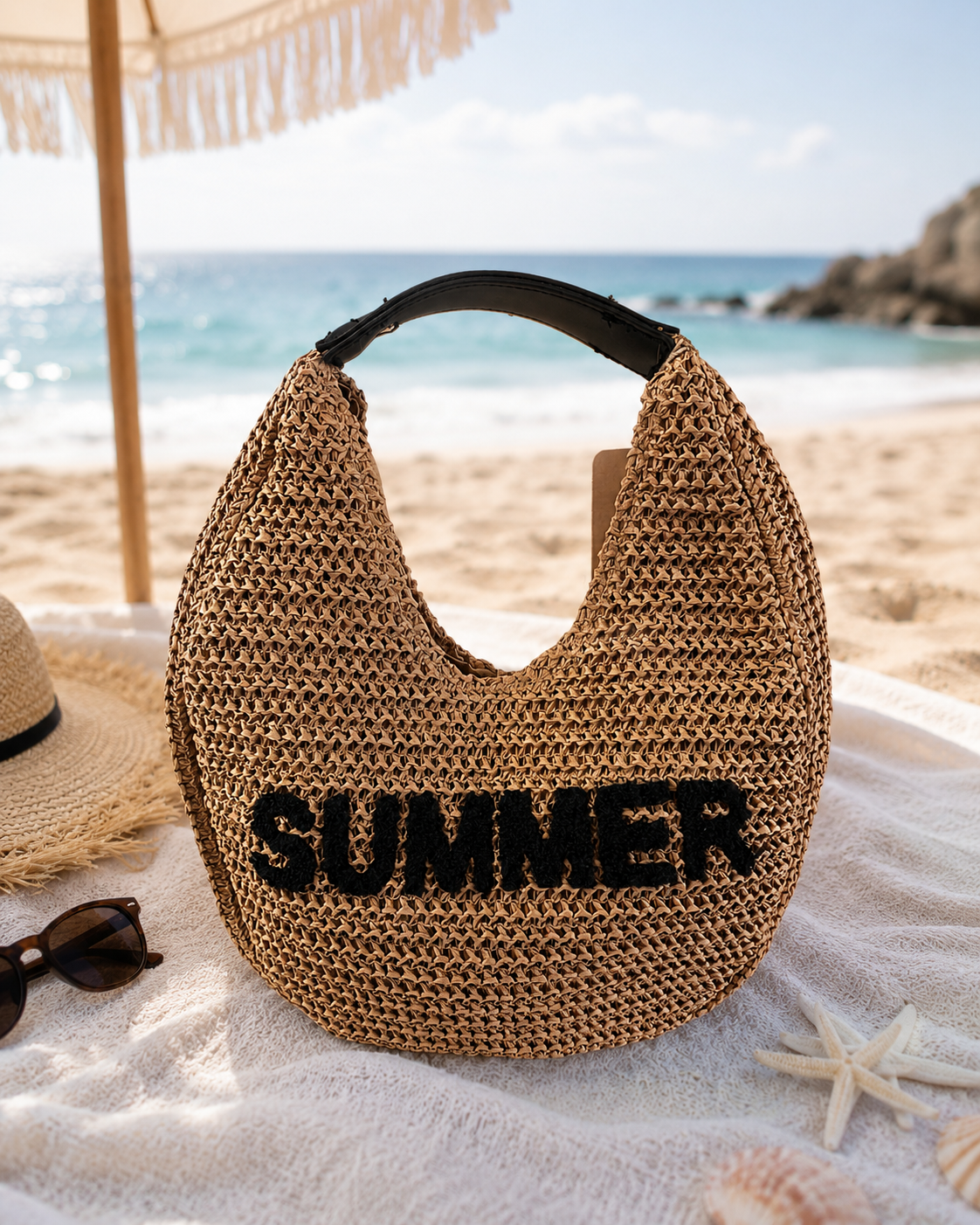 Sac Raphia Summer Noir 🖤