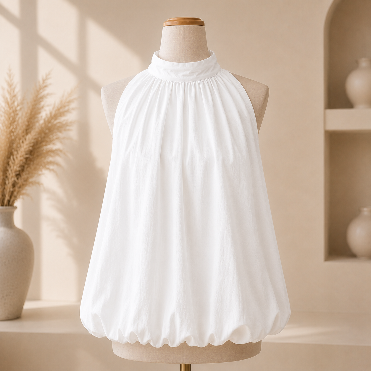 ✨ Haut Dos Nu Blanc – Col Noué ✨