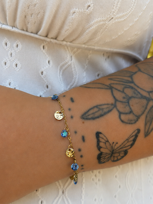 ✨ Bracelet Calypso - Bleu/Doré ✨