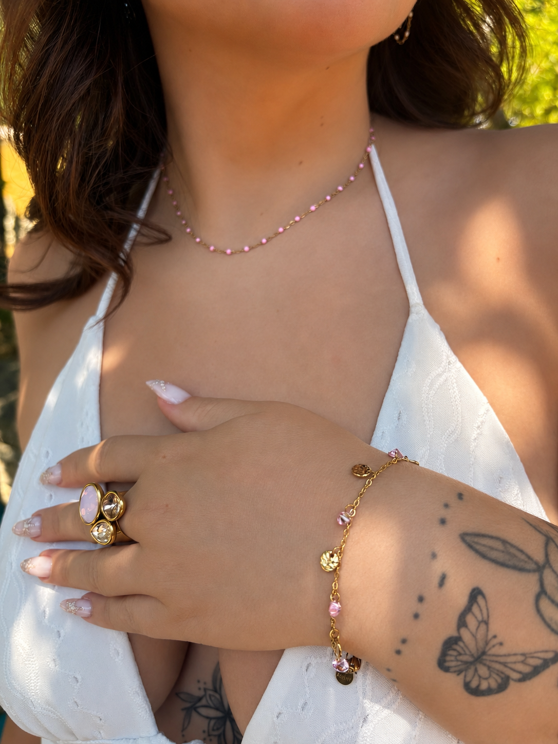 ✨ Bague Gemma - Rose/Doré ✨