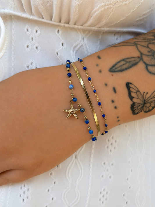 ✨ Bracelet Coralia - Bleu/Doré ✨