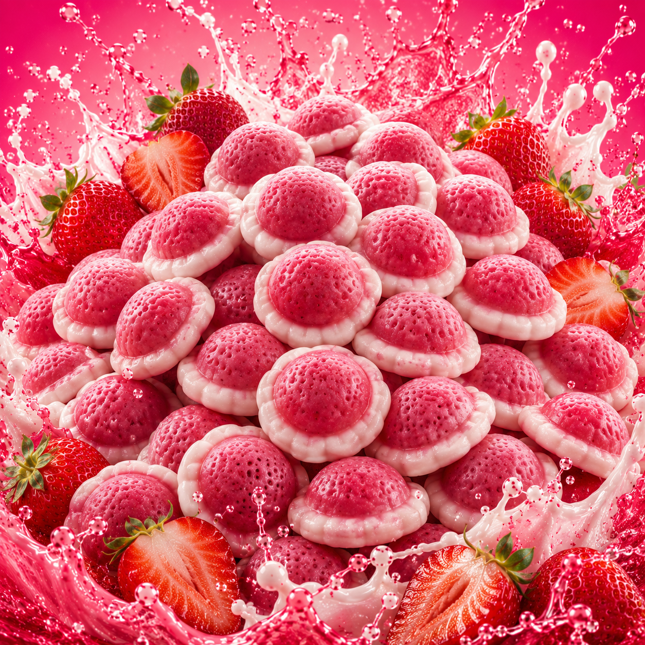 🌸 Fraise Crème Fourrée - 100g 🌸