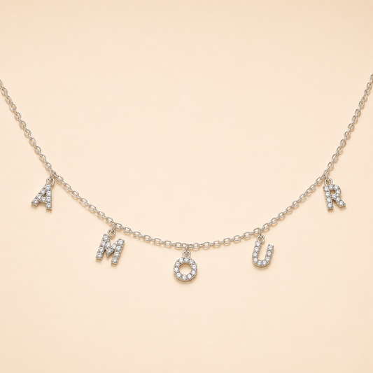 Collier Amour – Argenté 🤍