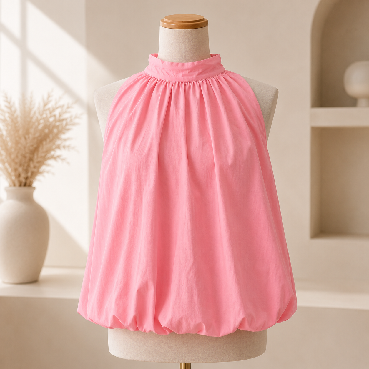 ✨ Haut Dos Nu Rose – Col Noué ✨
