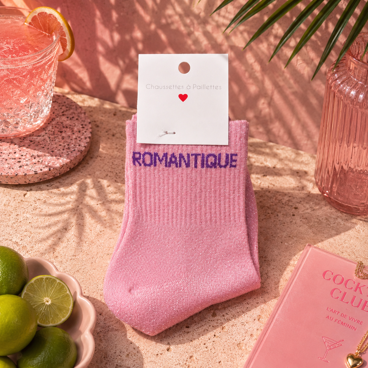 Chaussettes Pailletées Romantique Roses 💖✨ 36-42