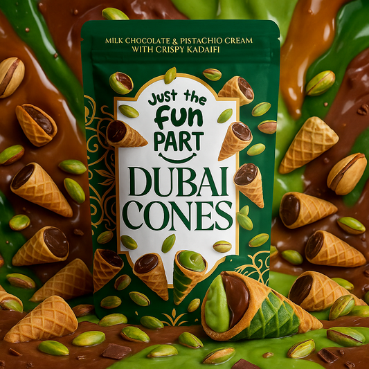 🌸🍭 Cônes Dubaï – Pistache Kadaïf & Chocolat au lait 🍭🌸