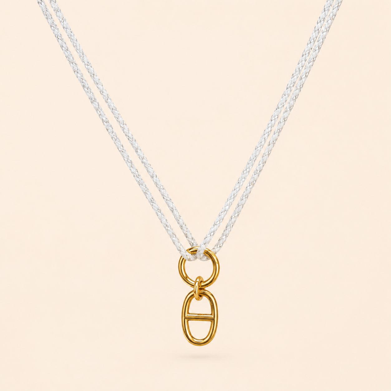 Collier Mykonos – Blanc/Doré 🤍