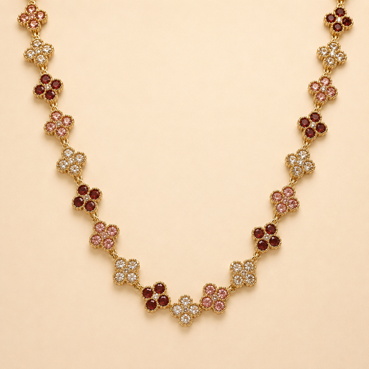 👑 Collier Princesse – Choco/Rose/Doré