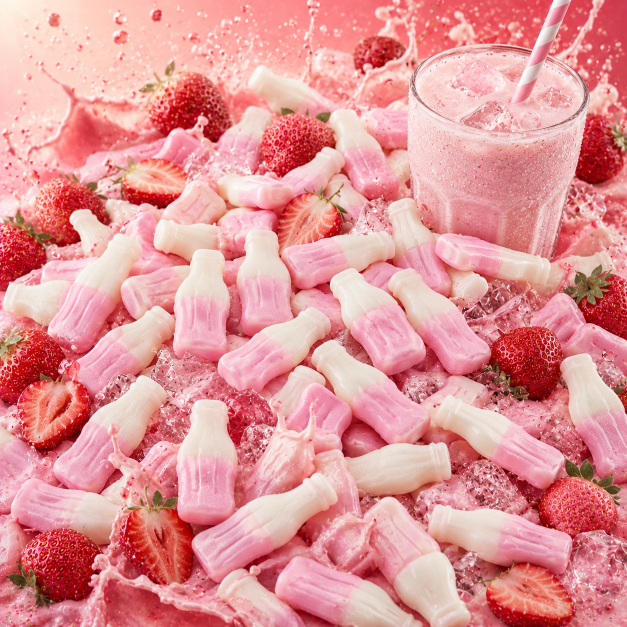 🌸 Bouteilles Milkshake Fraise - 100g 🌸