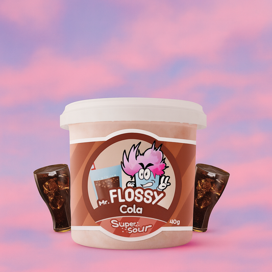 🌸🍭 Barbe à Papa Acidulé Cola – Mr Flossy 🍭🌸