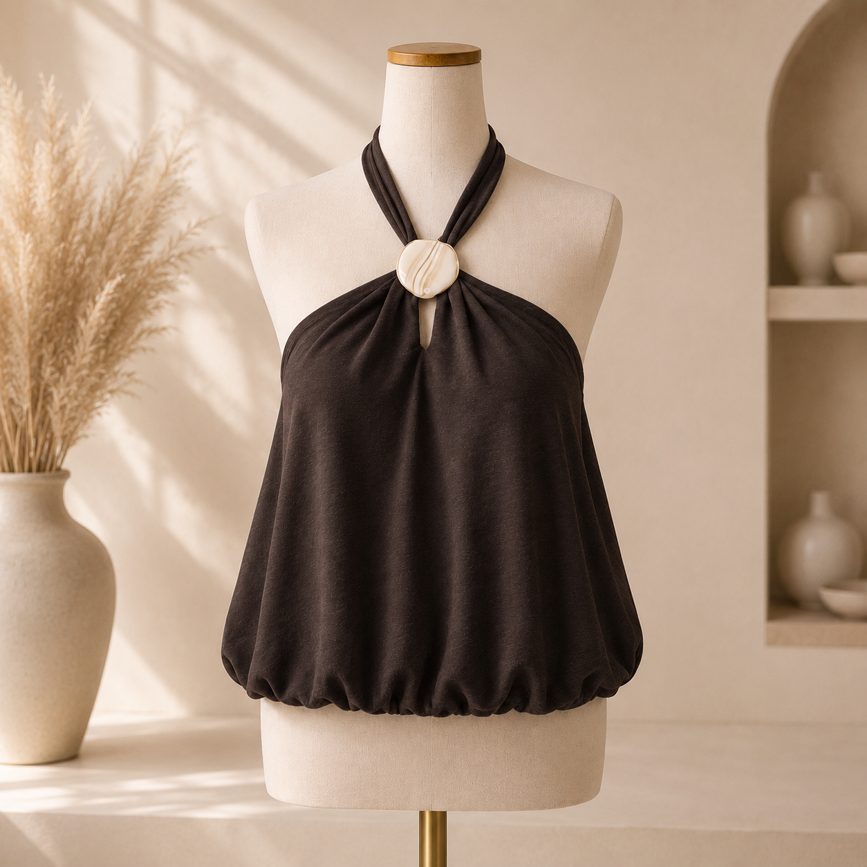 ✨ Top Dos Nu Choco – Détail Résine ✨