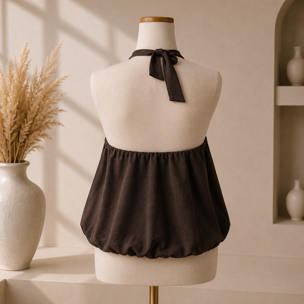 ✨ Top Dos Nu Choco – Détail Résine ✨