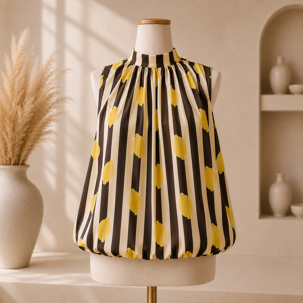 ✨ Haut Dos Nu Citrons – Col Noué ✨