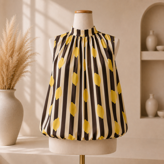✨ Haut Dos Nu Citrons – Col Noué ✨