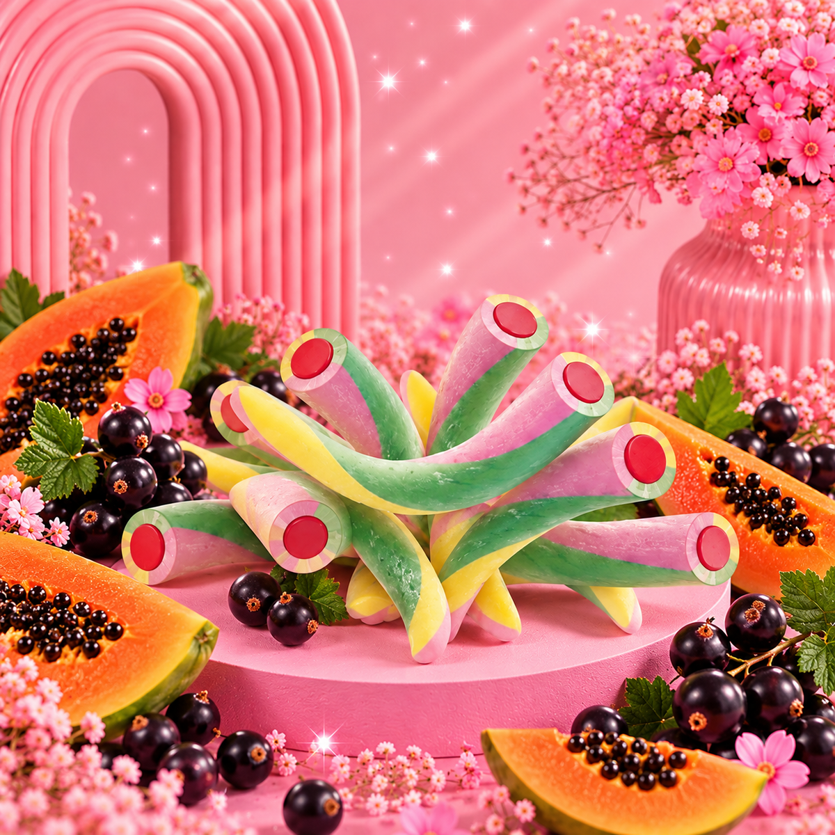 🌸 Tubes Crémeux Papaye & Cassis – x10 🌸