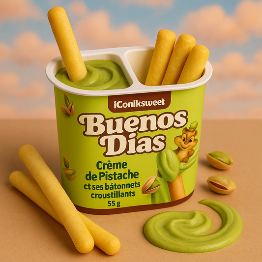 🌸🍭 Buenos Dias – Crème de Pistache & Bâtonnets Croustillants 🍭🌸