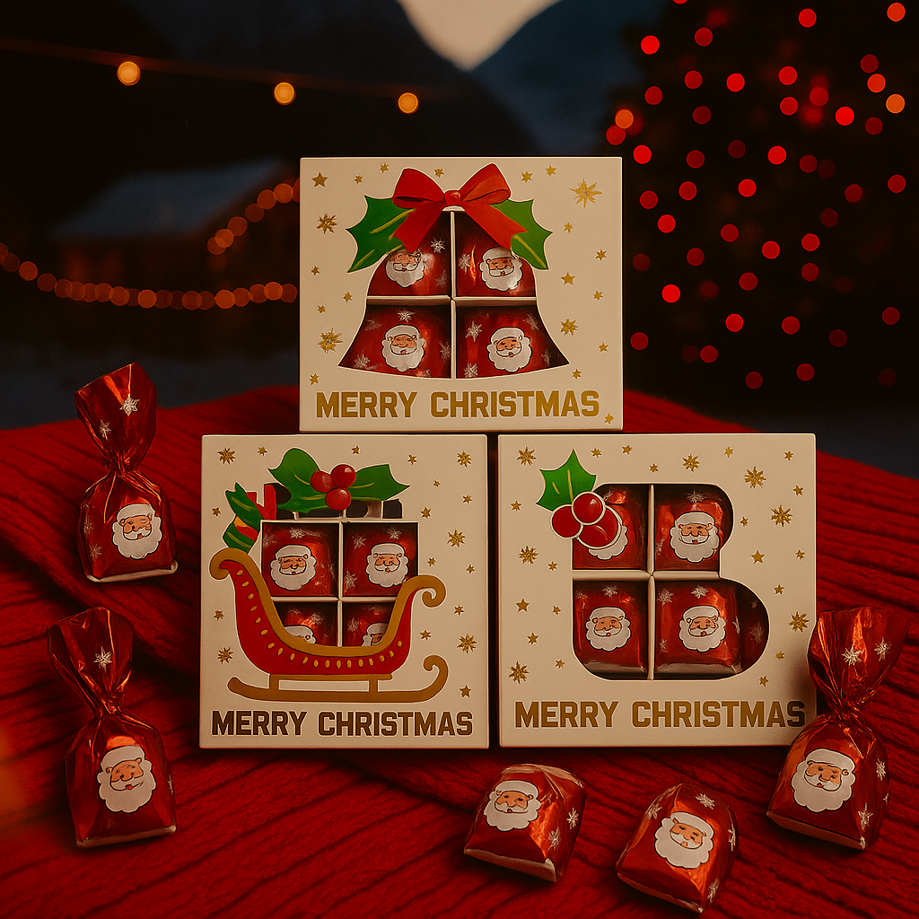 ✨ Coffret de Noël – 16 Chocolats Papillotes 🎁🍫