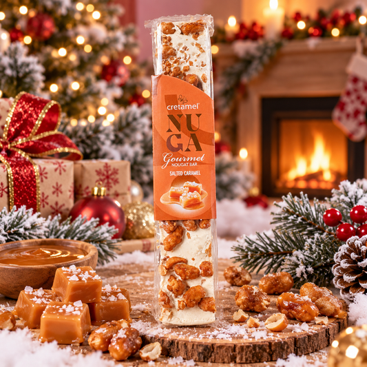 🍯 Barre de Nougat Caramel Beurre Salé & Cacahuètes – Cretamel 🥜