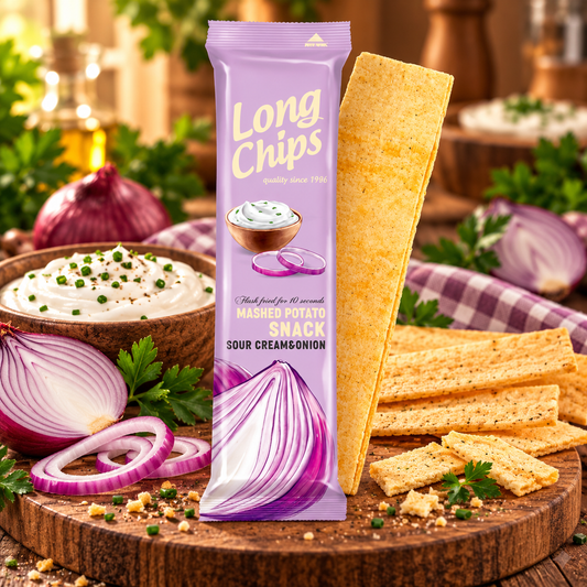 🧅 Long Chips Crème & Oignon – 75 g 💜🥔