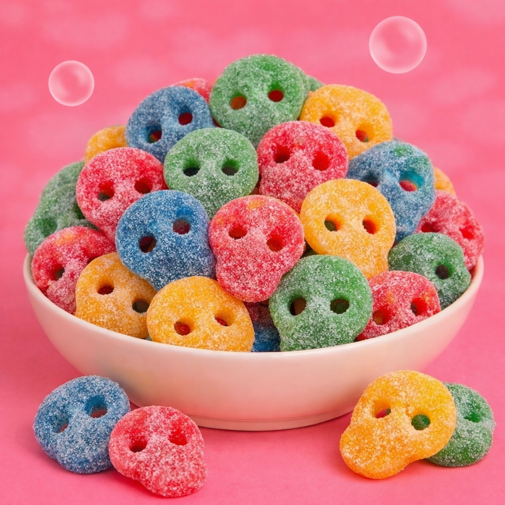 🌸🍭 Crânes Super Acidulés – 100g 🍭🌸
