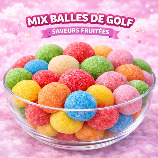 🎀🍬 MIX BALLES DE GOLF – SAVEURS FRUITÉES 🍬🎀