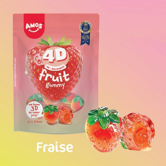 4D Fruit Gummy Fraise - 1 sachet 🍬